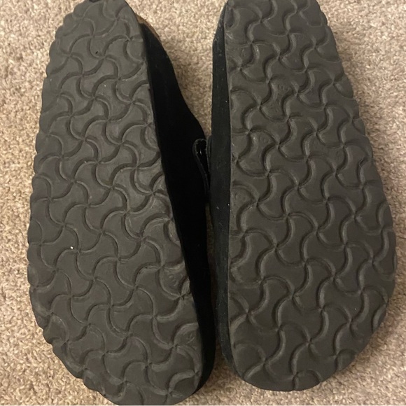 Birkenstock Boston Soft Footbed Clogs Sz 37 Suede Leather Black Regular - Picture 5 of 6